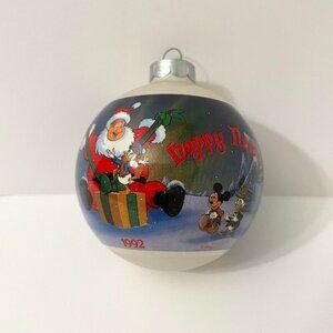 Vtg 1992 Walt Disney Mickey and Friends Merry Christmas Happy New Year Ornament